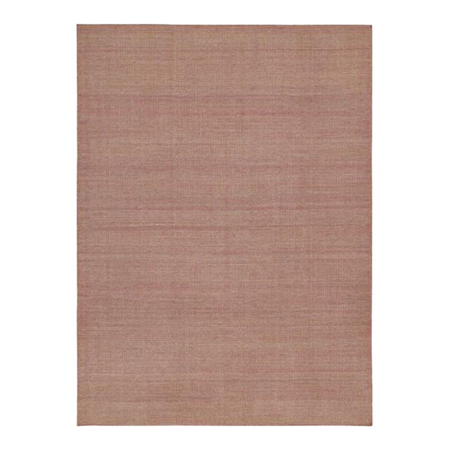 Rug & Kilim’s Contemporary Kilim Rug in Pink and Beige Chevrons For Sale