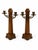 Art Deco Amsterdam School Oak and Brass Candlesticks, 1920s, Set of 2 For Sale - Image 4 of 10
