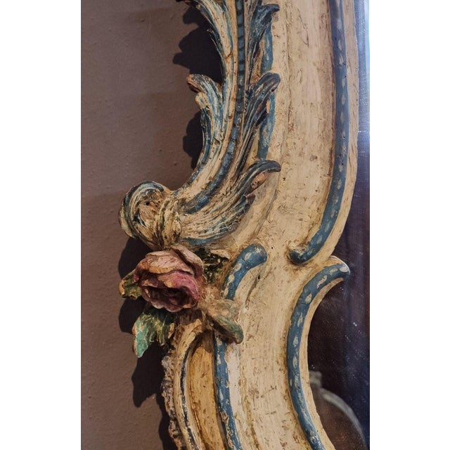 Large Genoese Lacquered Mirror, 1750s For Sale - Image 6 of 9