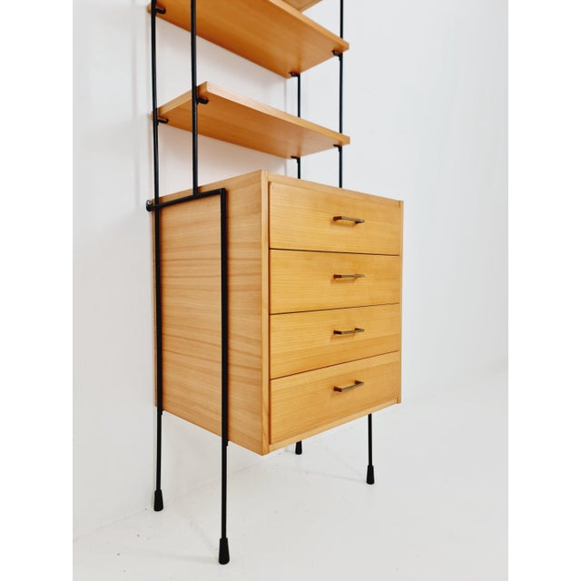 Mid-Century Modern Shelving Unit in Ash Wood by Hilker for Omnia, Germany, 1960s For Sale - Image 9 of 18