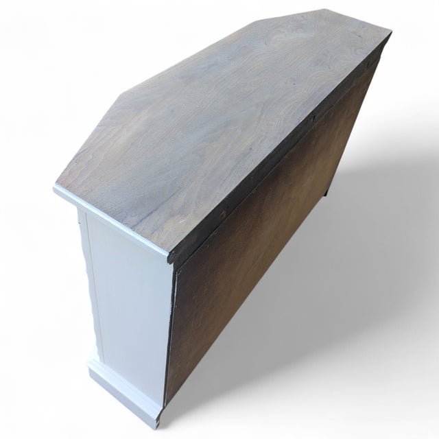 Vintage Coastal Faux Bamboo Credenza With Driftwood Style Top For Sale - Image 13 of 17