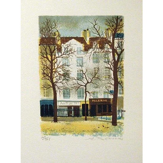 1970s "Pellegrine" Impressionist Style Signed Lithograph by Andre Renoux For Sale In Denver - Image 6 of 6