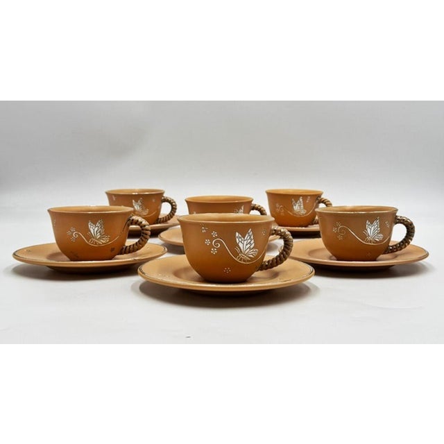 Emilia Castillo 1980s Emilia Castillo Taxco Plata Mexico Butterfly Cup and Saucer Set of 6 For Sale - Image 4 of 18