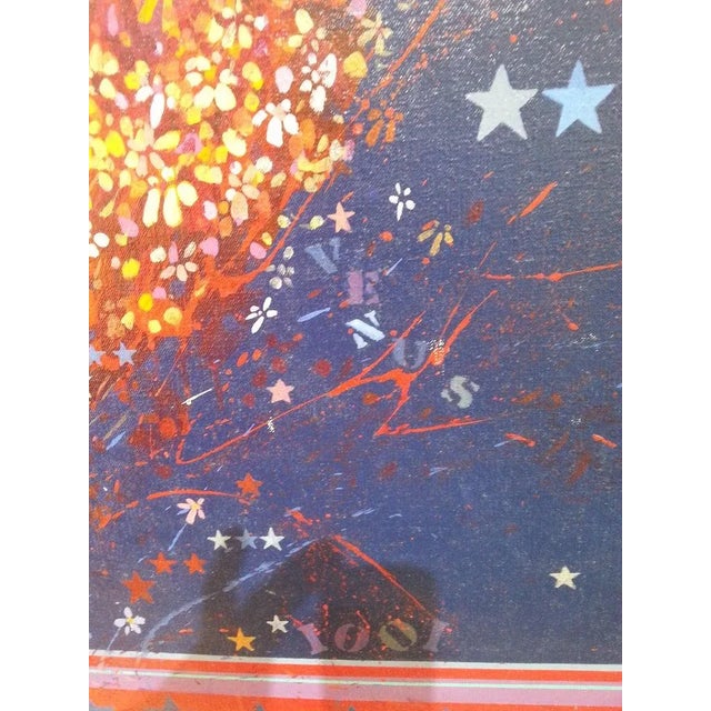 Venus and Stars 49" Oil Painting 1970s For Sale - Image 10 of 13