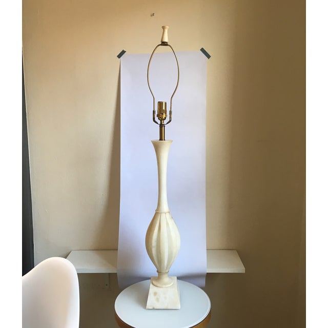 MidCentury Pedestal Column Marble Table Lamp Chairish