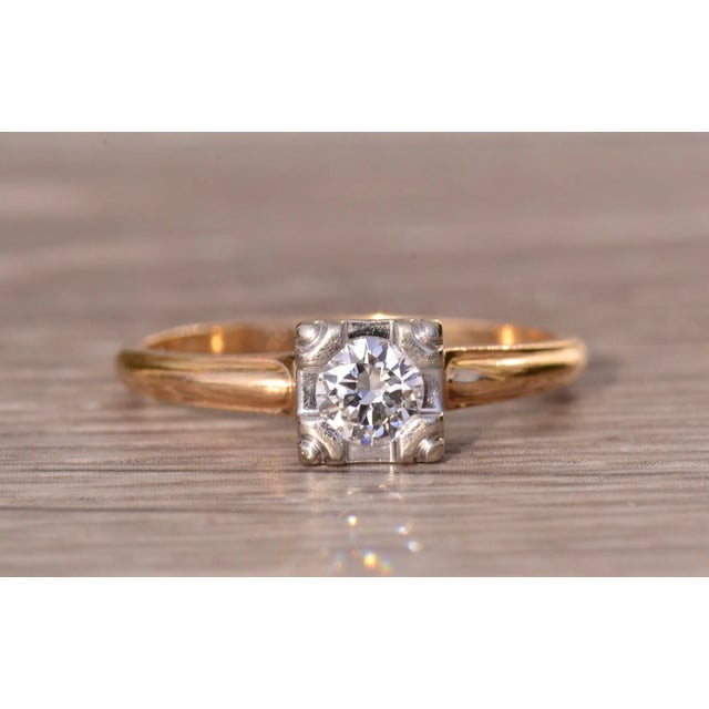 Gold The Destin: Antique Solitaire Engagement Ring For Sale - Image 8 of 10