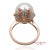 14k (585) Rose Gold Natural Brilliant Diamond and White Pearl Ring, Size 8 For Sale - Image 4 of 10