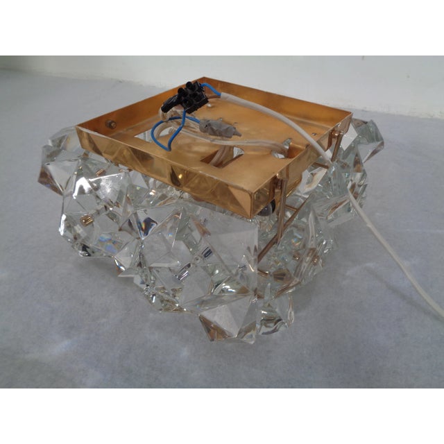 Gold-Plated & Crystal Glass Flush Mount Light from Kinkeldey, 1970s For Sale - Image 6 of 18