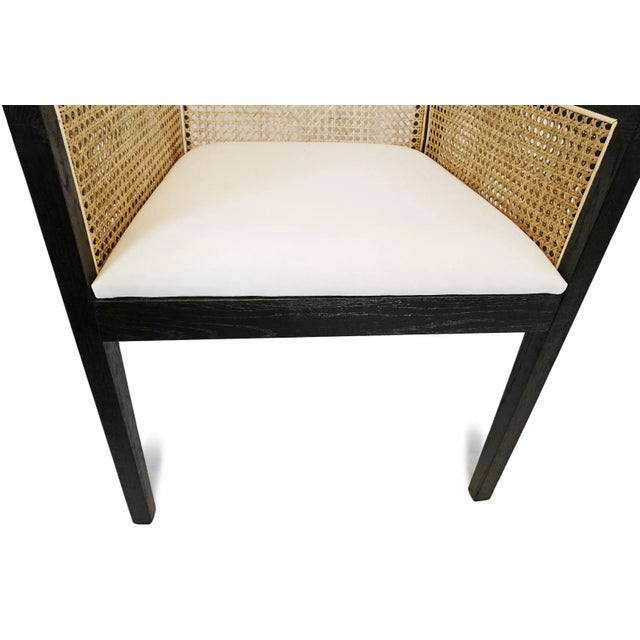 Wood Colonial Black & Cane Dining Arm Chair For Sale - Image 7 of 11