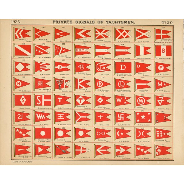 Original Lloyd's Register of Yachts "Private Signals of Yachtsmen" Reference Pages – Set of 4 – Year 1935 Group B For Sale - Image 4 of 5