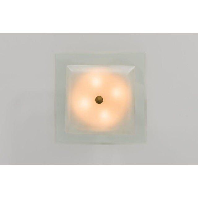 Teal Model 1990 Flush Mount attributed to Max Ingrand for Fontana Arte, Italy, 1960s For Sale - Image 8 of 9