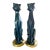 Pair of Mid Century Cubist Cats on Brass Base For Sale