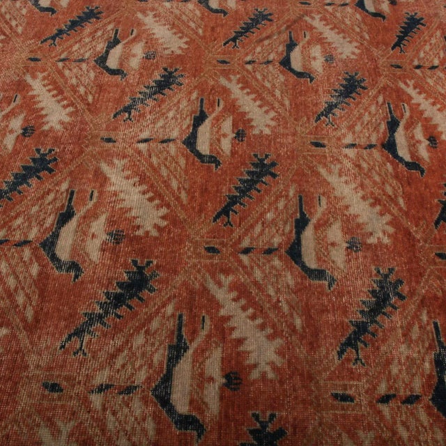 Rug & Kilim Rug & Kilim’s Oversized Distressed Ave Rug in Rust and Navy, 12x16 For Sale - Image 4 of 6