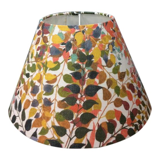 Confetti Leaves 18" Coolie Lamp Shade in Ash Grey Chairish