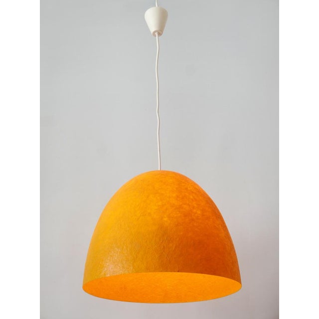 Yellow Mid-Century Modern Fiberglass Pendant Lamp, 1970s For Sale - Image 8 of 18