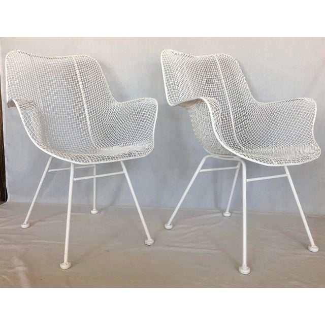 1960s Vintage White Sculptura Russell Woodard Patio Chairs- A Pair For Sale - Image 13 of 13