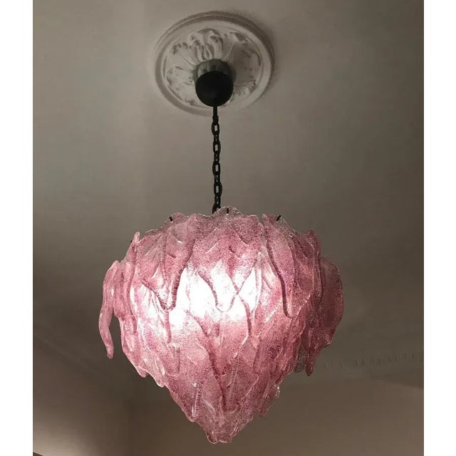 Pink Polar Murano Glass Chandeliers, Italy, 1970s, Set of 2 For Sale - Image 6 of 14