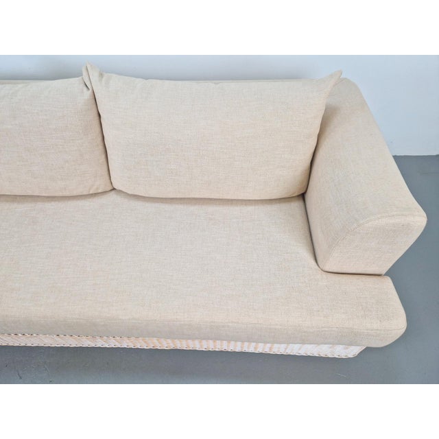 Modern Outdoor Wicker Linen Sofa by DFN SRL for Dolcefarniente Leda, Italy For Sale - Image 10 of 16