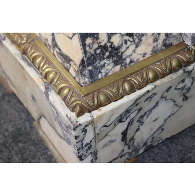 19th C French Regency Style Breche Violet Marble and Bronze Pedestal For Sale - Image 10 of 17