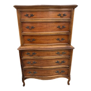 Dixie French Provincial Vintage Highboy Dresser For Sale