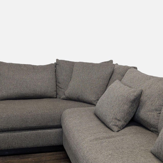 Gray Rene Cazares Salvatore Modern Gray Fabric Sectional Sofa With Cushions For Sale - Image 8 of 9