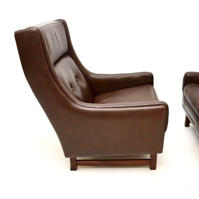 Vintage Leather Lounge Chairs by Torbjörn Afdal for Bruksbo, 1970s, Set of 2 For Sale - Image 9 of 11
