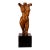 Mid Century Modern Carved Wood Female Figure Bust Sculpture on Black Base For Sale