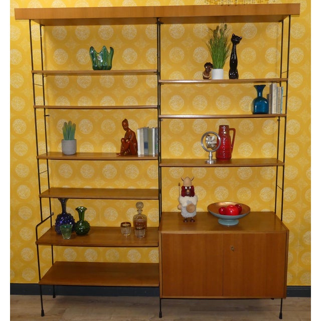 An absolute classic! Simple 1960s design Design classic Omnia shelving system by Ernst Dieter Hilker Real wood veneer,...