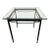 1990s Vintage Iron and Glass Top Square Side Table For Sale