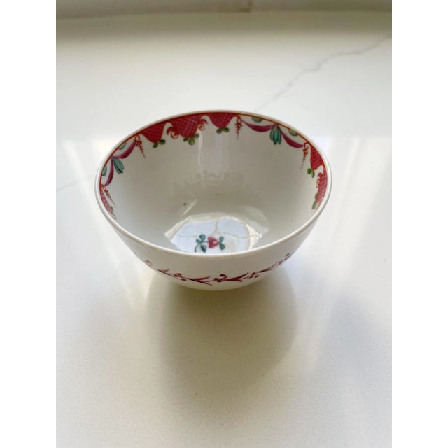 18th Century Antique Porcelain 18th Century English Floral Sipper Handleless Tea Cup For Sale - Image 5 of 8