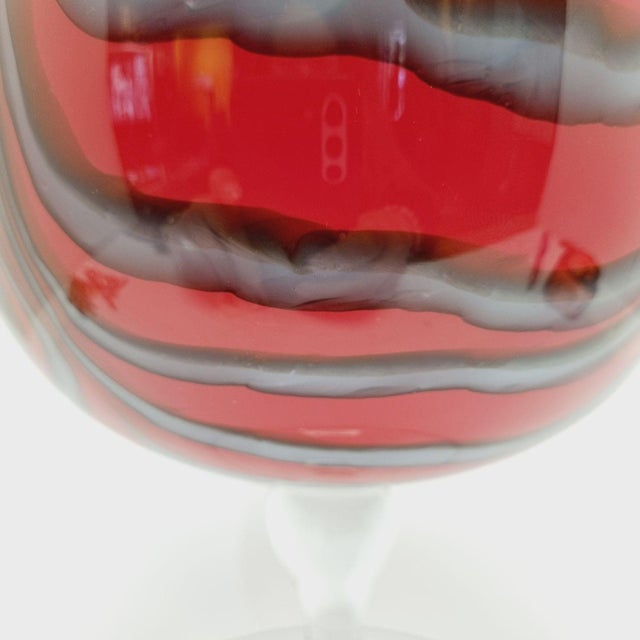 Mid-Century Modern Italian Opaline Glass Pedestal Vase in the style of Carlo Moretti, 1970s For Sale - Image 9 of 10