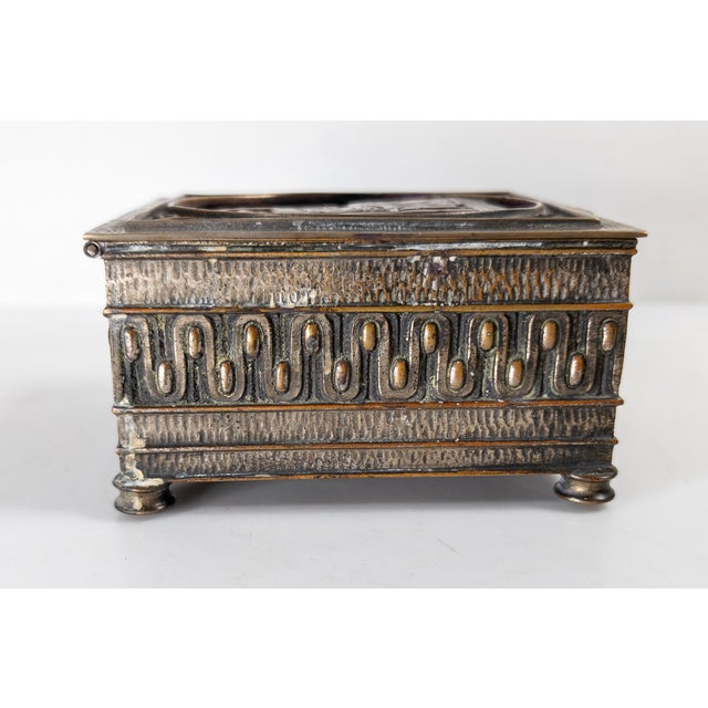 Gray 20th Century Gun Metal Gray Art Deco Bronze Dresser Box by Oscar Bach For Sale - Image 8 of 13