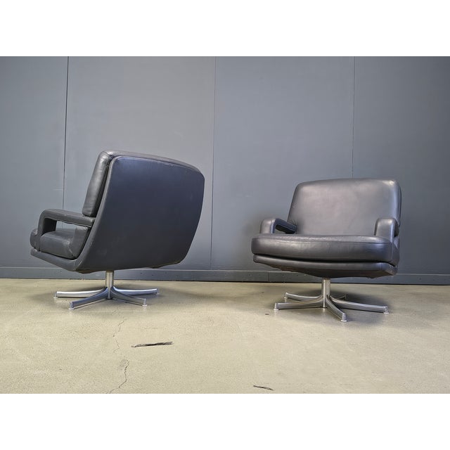 Gray Swivel Chairs by Bernd Munzebrock for Walter Knoll, 1970s, Set of 4 For Sale - Image 8 of 12