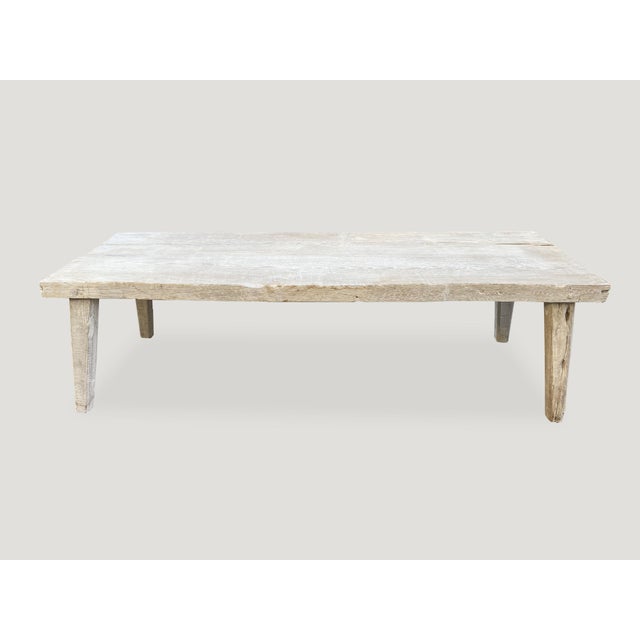 Contemporary Andrianna Shamaris Bleached Teak Wood Bench or Coffee Table For Sale - Image 3 of 6