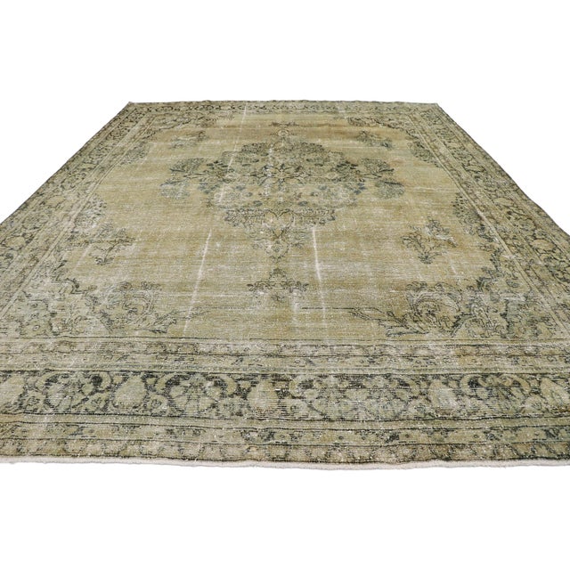 Rustic Antique Persian Mahal Rug 09'06 X 12'04 For Sale - Image 3 of 17