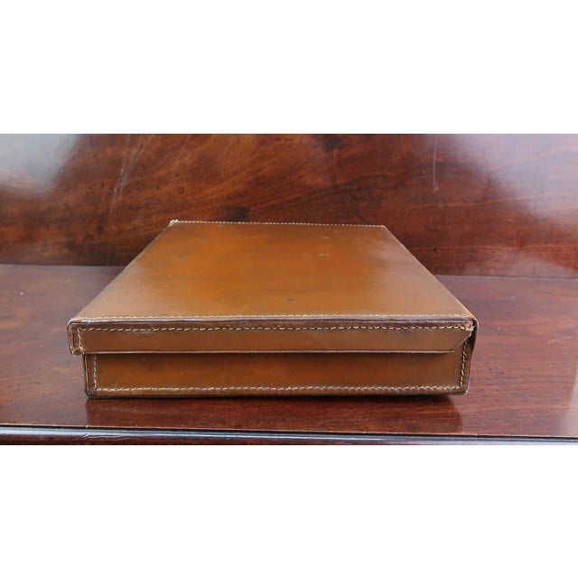 Brown Vintage English Brown Leather Attache or Briefcase, 1920s For Sale - Image 8 of 13