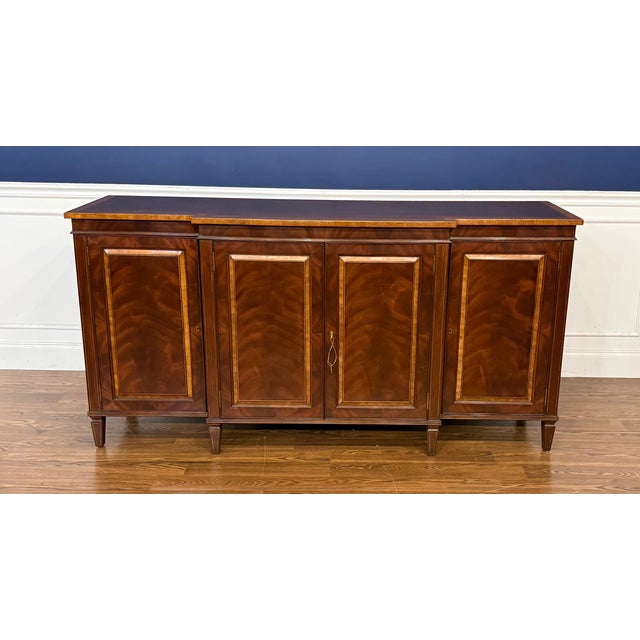 Leighton Hall Furniture Hepplewhite Four Door Buffet by Leighton Hall - Showroom Sample For Sale - Image 4 of 13