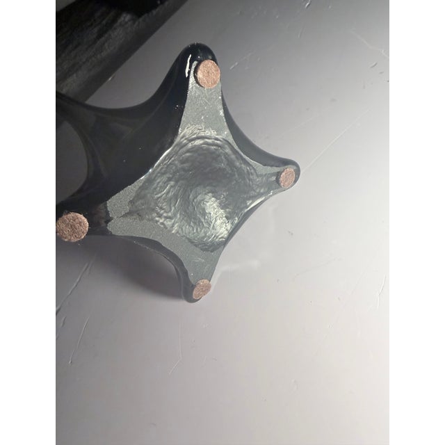 Black Vintage Post-Modern Solid Black Glass Eiffel Tower Stretch Vase – For Sale - Image 8 of 12