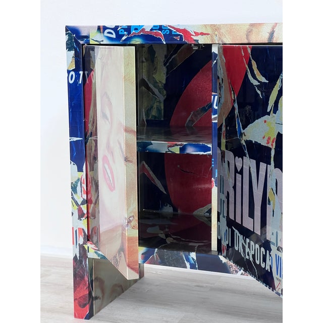 Postmodern Decollage Series Sideboard by Mimmo Rotella and Marco Ferreri of Zero Disegno, 2000s For Sale - Image 3 of 9