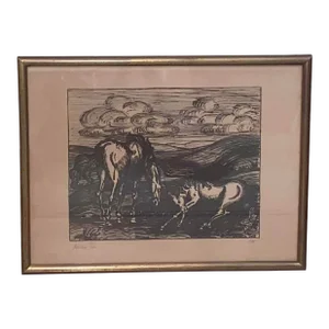 Original Vintage Woodblock Artist Proof Print by Barbara Biss