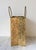 Mid-Century Modern 1970s Embossed Brass Shopping Tote Bag Magazine Holder For Sale - Image 3 of 8