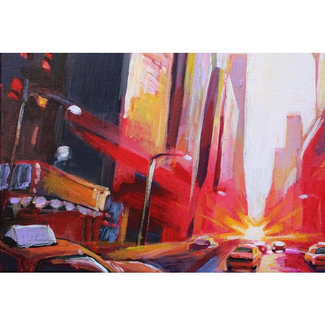 Contemporary "New York City Sunset" Acrylic Painting by Natalia Bessonova Contemporary For Sale - Image 3 of 4