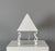 Jean Royère 'Serpentine' Pyramid Table Lamp in White Satin For Sale - Image 4 of 4