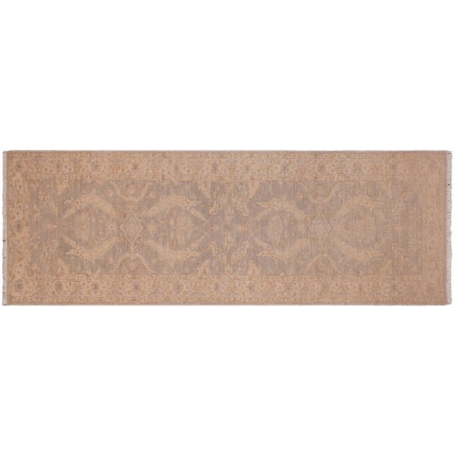 Ziegler Grey/Beige Wool Runner Rug- 2'7'' X 9'4'' For Sale - Image 9 of 10