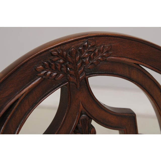 Set of 6 Maitland Smith Shield Back Mahogany Dining Chairs For Sale - Image 10 of 18