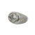 An approximately 13.50 carat oval checkerboard-facet green amethyst measuring 13 x 18mm is bezel-set at center in a 14K...