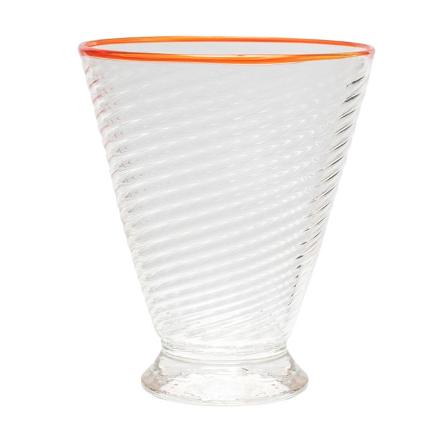 Modern Celerie Kemble Glassware for Chairish Footed Twist Glasses in Assorted Colors with Multicolor Rim, Set of 6 For Sale - Image 3 of 6
