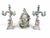 Antique German Porcelain Clock Garniture Set with Candelabra, 1890, Set of 3 For Sale - Image 6 of 15
