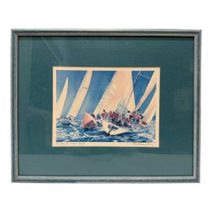 Late 20th Century “Rounding the Mark” Limited Edition Nautical Sailboat Print by Willard Bond