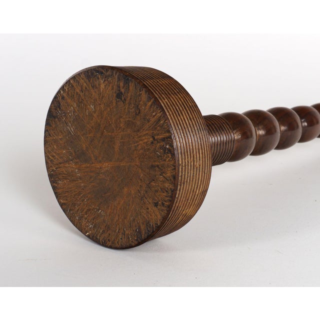 Geoorgian Revival Bobbin Turned Mahogany Candlesticks, 1800s, Set of 2 For Sale - Image 5 of 6